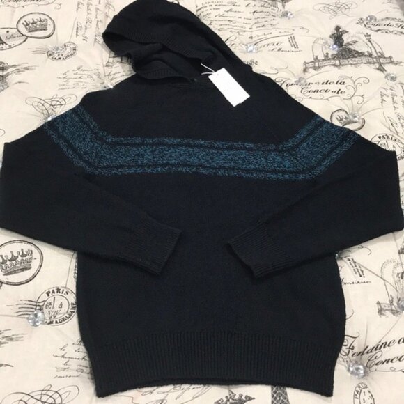 VINCE Textured Striped Pullover Hoodie - Picture 4 of 6